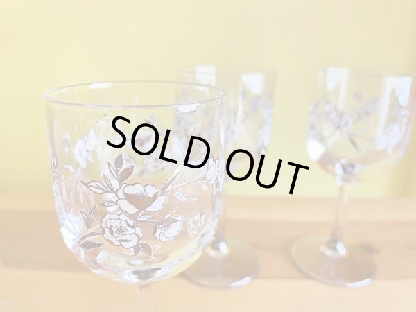 画像2: ヴィンテージ ワイングラス エレガントフラワー (2)