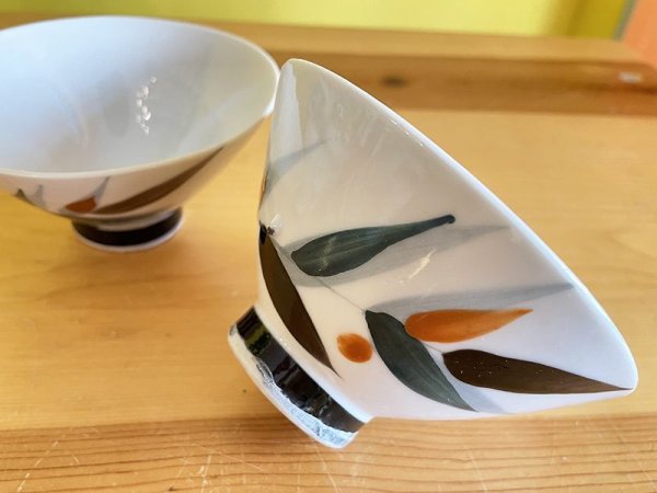 画像2: ヴィンテージ 飯碗 葉と実 (2)