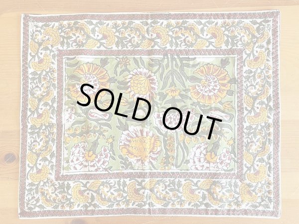 画像2: 【再入荷】インド ブロックプリント ランチマット マリーゴールド (2)