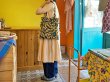 画像8: インド キルティング巾着トートバッグ アフリカン スペイズ (8)