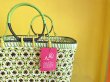 画像1: ミャンマー Lilla & Fleur Flower Basket GR×WH×YL×BK (1)