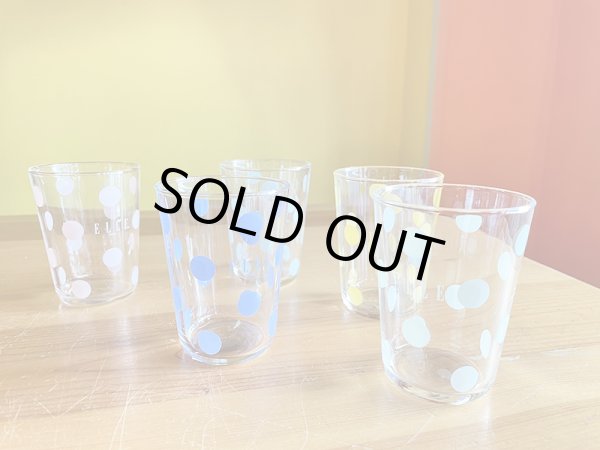 画像4: ヴィンテージ ELLE PARIS ドットグラス ショート　5個セット (4)