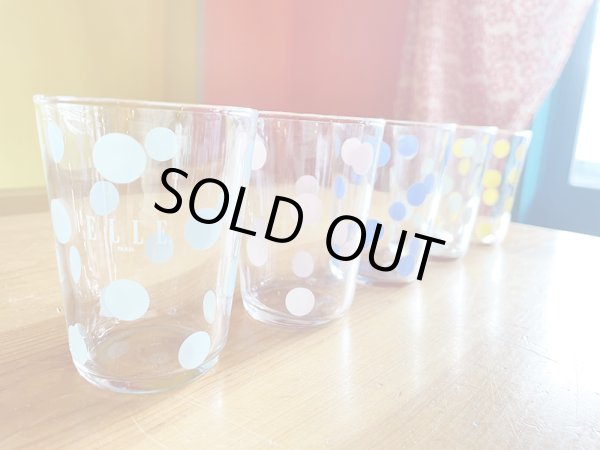 画像3: ヴィンテージ ELLE PARIS ドットグラス ショート　5個セット (3)