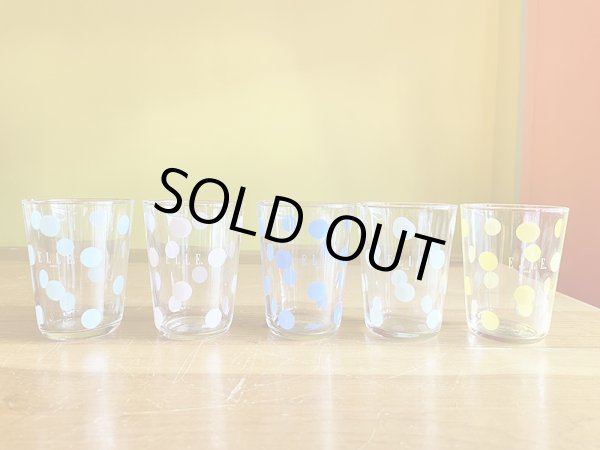 画像2: ヴィンテージ ELLE PARIS ドットグラス ショート　5個セット (2)