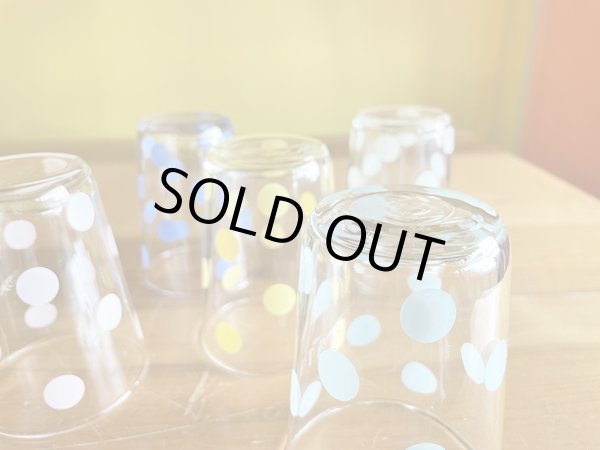 画像6: ヴィンテージ ELLE PARIS ドットグラス ショート　5個セット (6)