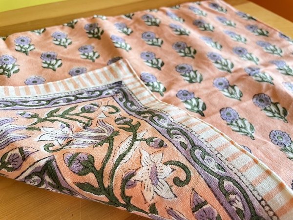 画像4: インド ブロックプリント ランチマット カリーノ ピンク (4)
