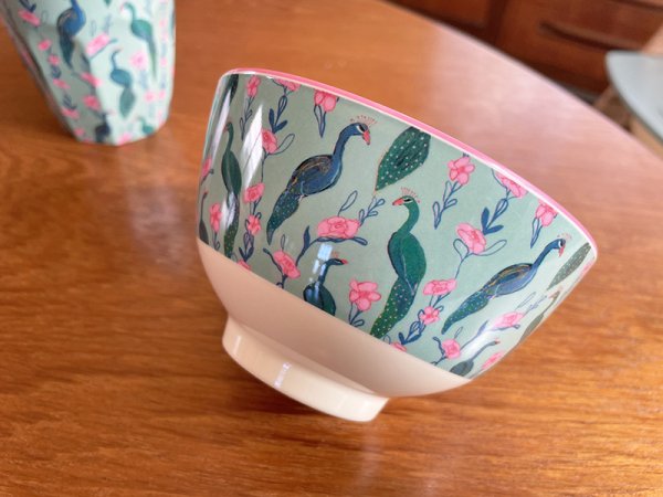 画像5: Rice社 プリントメラミンボウルS ピーコックパワー (5)