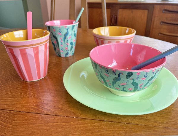 画像6: Rice社 プリントメラミンボウルS ピーコックパワー (6)