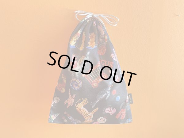 画像1: ナタリー・レテ サテン巾着ポーチ サーカス (1)