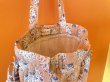 画像5: インド ブロックプリント フリル巾着トートバッグ フラワー ピンク (5)